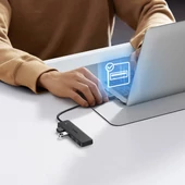 Kép 6/8 - Ugreen HUB 4 USB-A 3.0 porttal USB-A 3.0 kábellel 1 m fekete