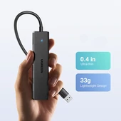 Kép 7/8 - Ugreen HUB 4 USB-A 3.0 porttal USB-A 3.0 kábellel 1 m fekete