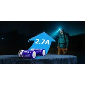 Kép 2/8 - XTAR 16340 R-CR123 3.7V Li-ion 900mAh védett akkumulátor beépített USB-C töltéssel