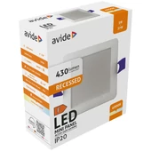 Kép 2/3 - Avide LED beépíthető négyzetes mennyezeti lámpa műanyag 5W természetes fehér