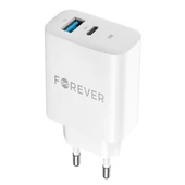 Kép 4/17 - Forever szett hálózati töltőfej 1x USB-C 1x USB 30W + USB-C - USB-C kábel 60W fehér