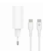 Kép 7/17 - Forever szett hálózati töltőfej 1x USB-C 1x USB 30W + USB-C - USB-C kábel 60W fehér