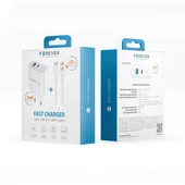 Kép 9/17 - Forever szett hálózati töltőfej 1x USB-C 1x USB 30W + USB-C - USB-C kábel 60W fehér