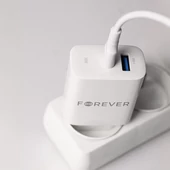 Kép 12/17 - Forever szett hálózati töltőfej 1x USB-C 1x USB 30W + USB-C - USB-C kábel 60W fehér