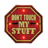 Kép 1/3 - Led dekorációs lámpa retro fém tábla don't touch my stuff
