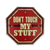 Kép 3/3 - Led dekorációs lámpa retro fém tábla don't touch my stuff