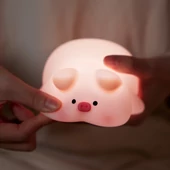 Kép 4/8 - LED éjszakai gyerek lámpa éjjeli fény álmos malac