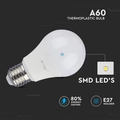 Kép 3/5 - V-tac led izzó lámpa E27 9W A60 806 lm meleg fehér