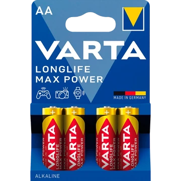 Varta Longlife Max Power tartós alkáli ceruza elem AA LR6 4db  Varta Longlife Max Power tartós alkáli ceruza elem AA LR6 4db