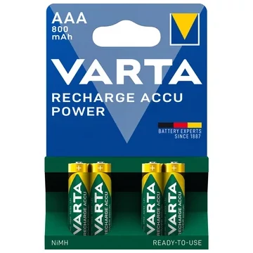 Varta power  AAA R03 Ni-MH 800mAh Ni-MH akkumulátor tölthető mikro elem 4 db