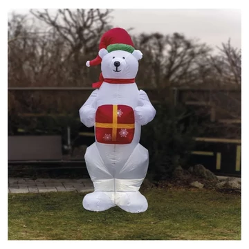 Emos led jegesmedve karácsonyi ajándékkal felfújható kültérre és beltérre hideg fehér 240cm Emos led jegesmedve karácsonyi ajándékkal felfújható kültérre és beltérre hideg fehér 240cm