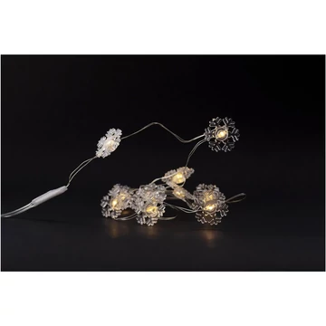 Entac karácsonyi elemes mini led fényfüzér hópehely 1,2m