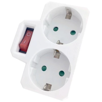 Entac hálózati elosztó 2-es (2 földelt) kapcsolóval Entac hálózati elosztó 2-es (2 földelt) kapcsolóval