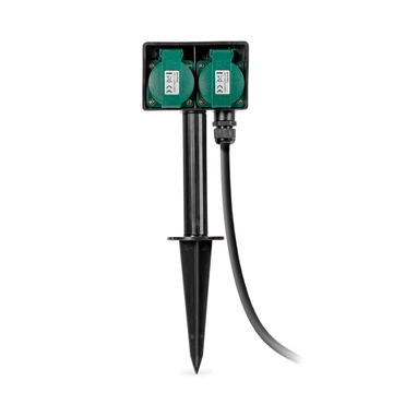 Entac leszúrható kerti elosztó 2 foglalat 1.5m IP44 Entac leszúrható kerti elosztó 2 foglalat 1.5m IP44