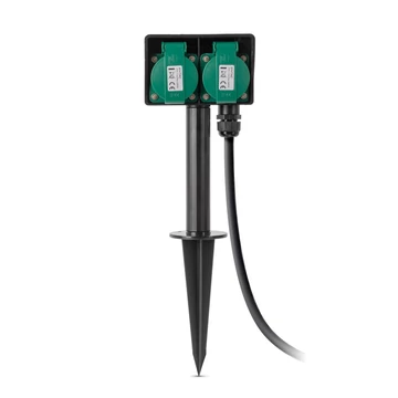 Entac leszúrható kerti elosztó 2 foglalat 5m IP44 Entac leszúrható kerti elosztó 2 foglalat 5m IP44