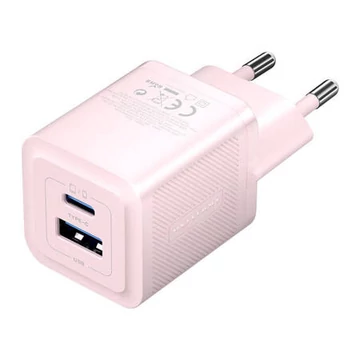 Vention hálózati töltőfej USB-C USB-A 30W/30W GaN rózsaszín Vention hálózati töltőfej USB-C USB-A 30W/30W GaN rózsaszín