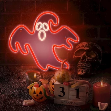 Halloweeni szellem piros dekorációs lámpa 