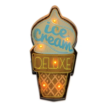 Led dekorációs lámpa retro fém ice cream fagyi 