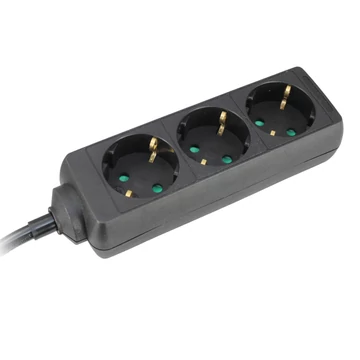 Commel, 232-321, Elosztó 3-dugaljas 16A, 250V, 3500W, fekete, 1,4m