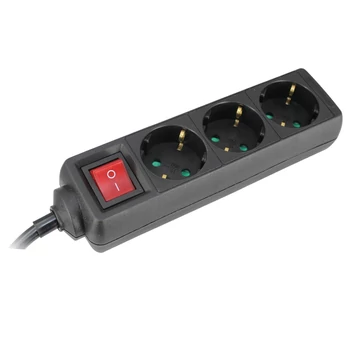 Commel, 232-325, Elosztó 3-dugaljas kapcsolóval 16A, 250V, 3500W, fekete, 3m