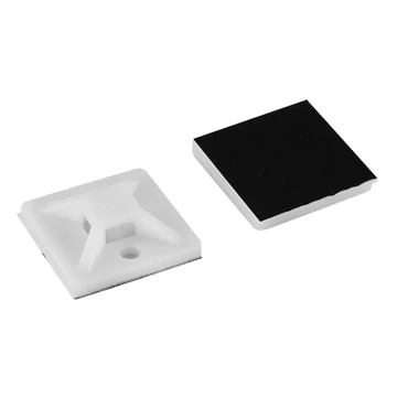 Commel, 365-331, Kábelkötegelő talp,  20x20mm, fehér, 25db/cs