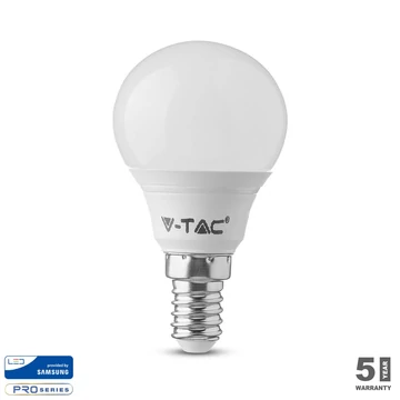 V-tac led lámpa izzó kisgömb E14 P45 7W Samsung chip természetes fehér