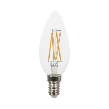 V-tac led izzó filament COG lámpa E14 C35 4W gyertya meleg fehér