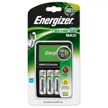 Energizer Maxi akkumulátor töltő szett 4 db R6/AA 2000 mAh akkumulátorral