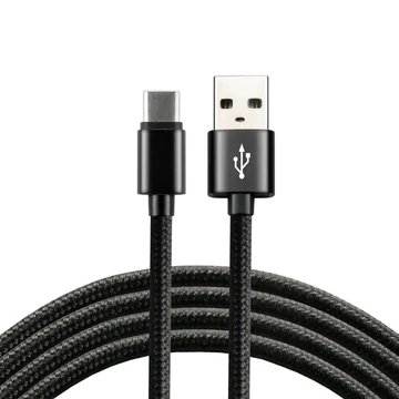 everActive USB-C fonott fekete gyorstöltő adatkábel 3A 1,2 m everActive USB-C fonott fekete gyorstöltő adatkábel 3A 1,2 m