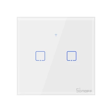 Sonoff T0EU2C-TX 2 gombos érintős WiFi vezeték nélküli fali okos villanykapcsoló fehér 