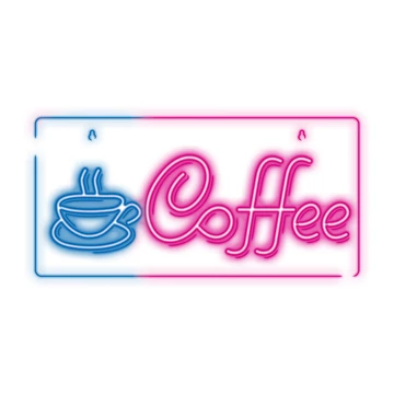Neon led dekorációs lámpa coffee kávé rózsaszín-kék NNE11 Neolia