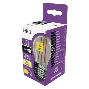 Emos led lámpa filament izzó kisgömb 3,4W E27 470lm meleg fehér Emos led lámpa filament izzó kisgömb 3,4W E27 470lm meleg fehér