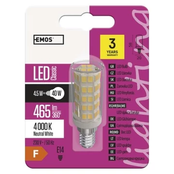 EMOS Classic LED izzó E14 4.5W 465lm természetes fehér