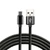 everActive USB-C fonott fekete gyorstöltő adatkábel 3A 1,2 m