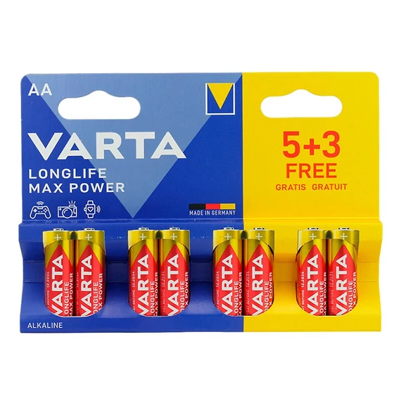 Varta Max Power tartós alkáli elem AA LR6 8 db