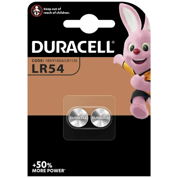 Duracell mini alkáli gombelem G10 LR54 189 LR1130 2 db