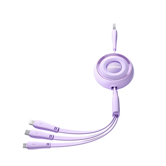Joyroom S-A40 3in1 töltőkábel USB-C Lightning  Micro USB 1m lila