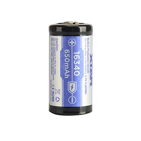 Xtar 16340 CR123 3,7V Li-ion 650 mAh akkumulátor védelemmel