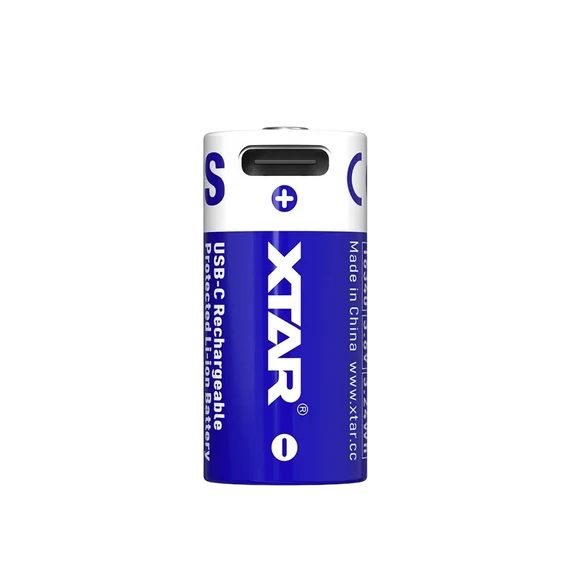 XTAR 16340 R-CR123 3.7V Li-ion 900mAh védett akkumulátor beépített USB-C töltéssel