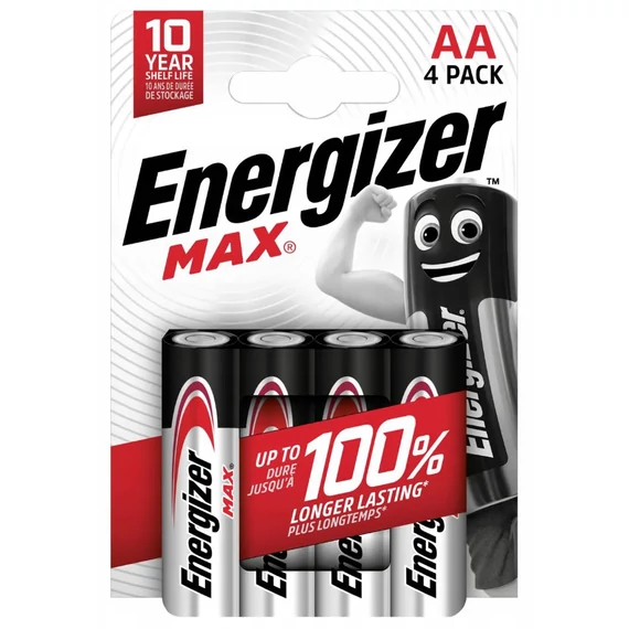 Energizer Max alkáli tartós elem AA LR6 4 db
