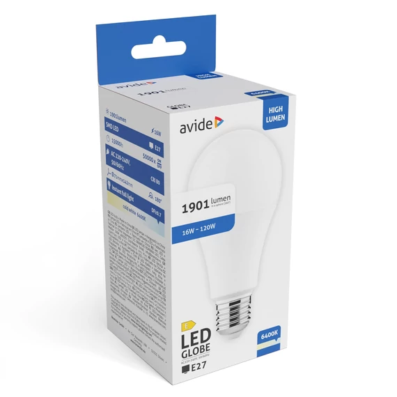 Avide LED lámpa izzó A70 16W E27 1901 lm hideg fehér 