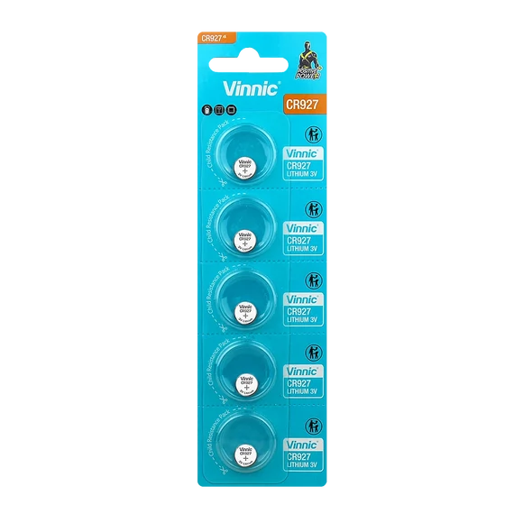 Vinnic lítium gombelem CR927 3V 5 db