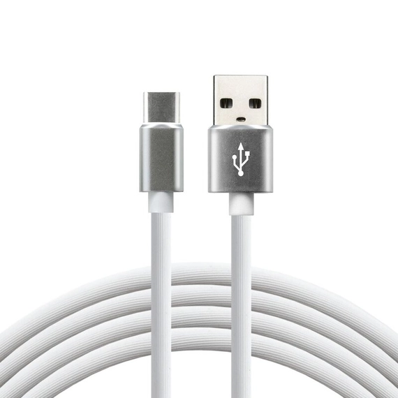USB szilikon fehér gyorstöltő kábel-USB-C everActive CBS-1CW 3A 100 cm