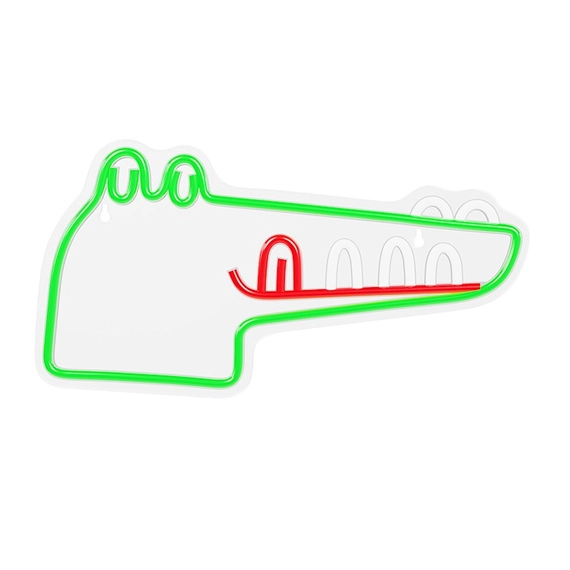 Neon LED Jurassic krokodil zöld dekorációs lámpa
