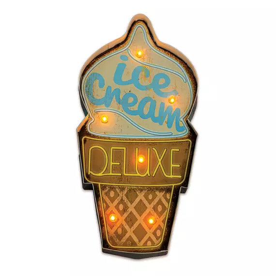 Led dekorációs lámpa retro fém ice cream fagyi 