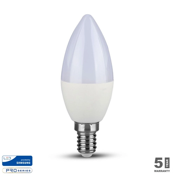 V-tac led lámpa izzó gyertya E14 7W Samsung chip meleg fehér