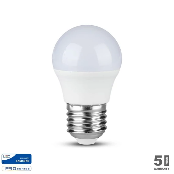 V-TAC LED lámpa izzó kisgömbE27 G45 7W  Samsung chip hideg fehér