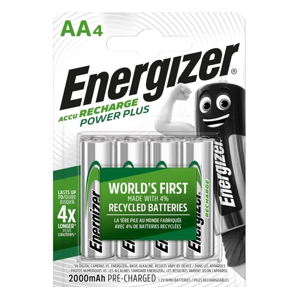 Energizer power plus R6 AA Ni-MH 2000mAh Ni-MH újratölthető akkumulátor ceruza elem 4 db