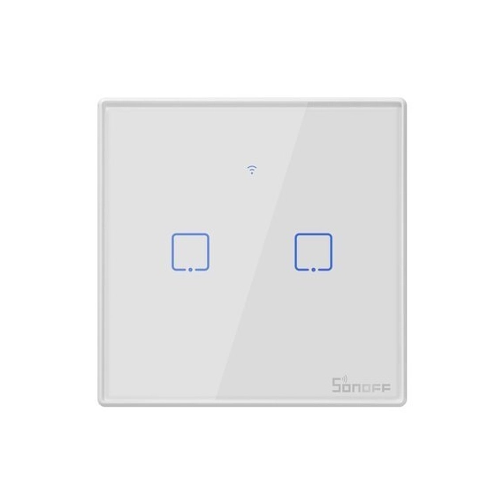 Sonoff T2EU2C-TX  2 gombos érintős WiFi+RF okos kapcsoló fehér (IM190314016)