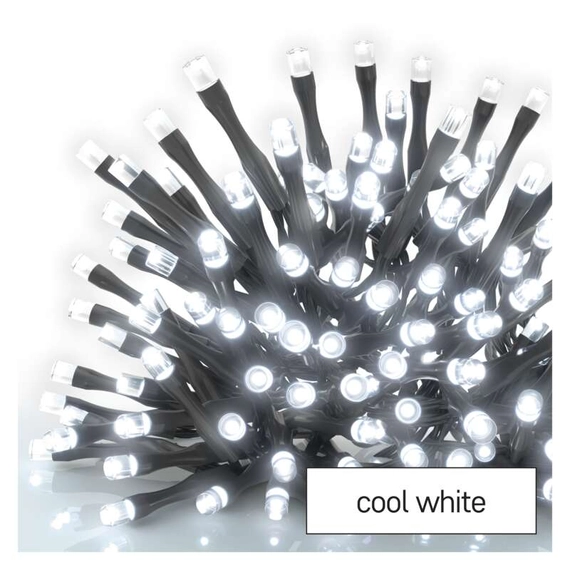 Standard LED sorolható karácsonyi füzér, 5 m, kültéri és beltéri, hideg fehér
